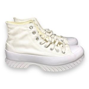 CONVERSE UNISEX Chuck Taylor All Star Lugged Canvas White High-Top Sneakers